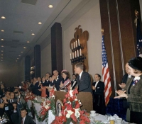 Presidente Kennedy hablando en la Camara de Comercio