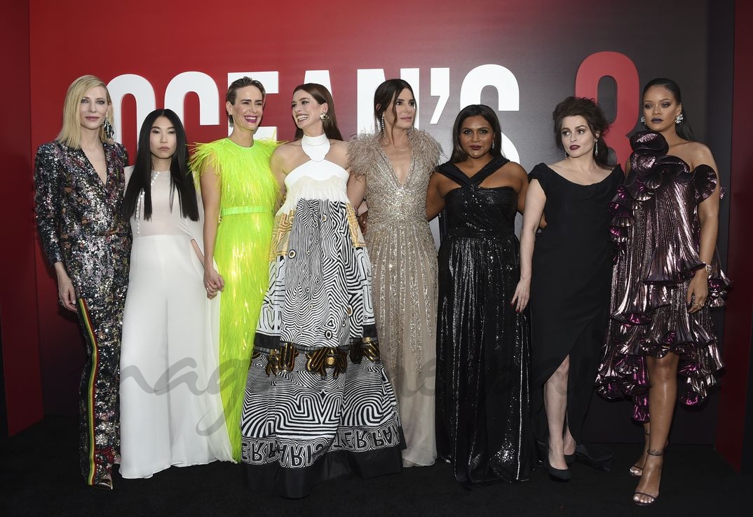 Cate Blanchett, Awkwafina, Sarah Paulson, Anne Hathaway, Sandra Bullock, Mindy Kaling, Helena Bonham Carter, y Rihanna 