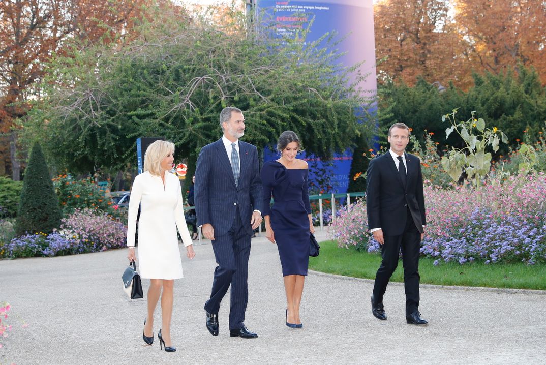 Reyes Felipe y Letizia con el Presidente de la República Francesa, Emmanuel Macron, y la Primera Dama, Brigitte Macron