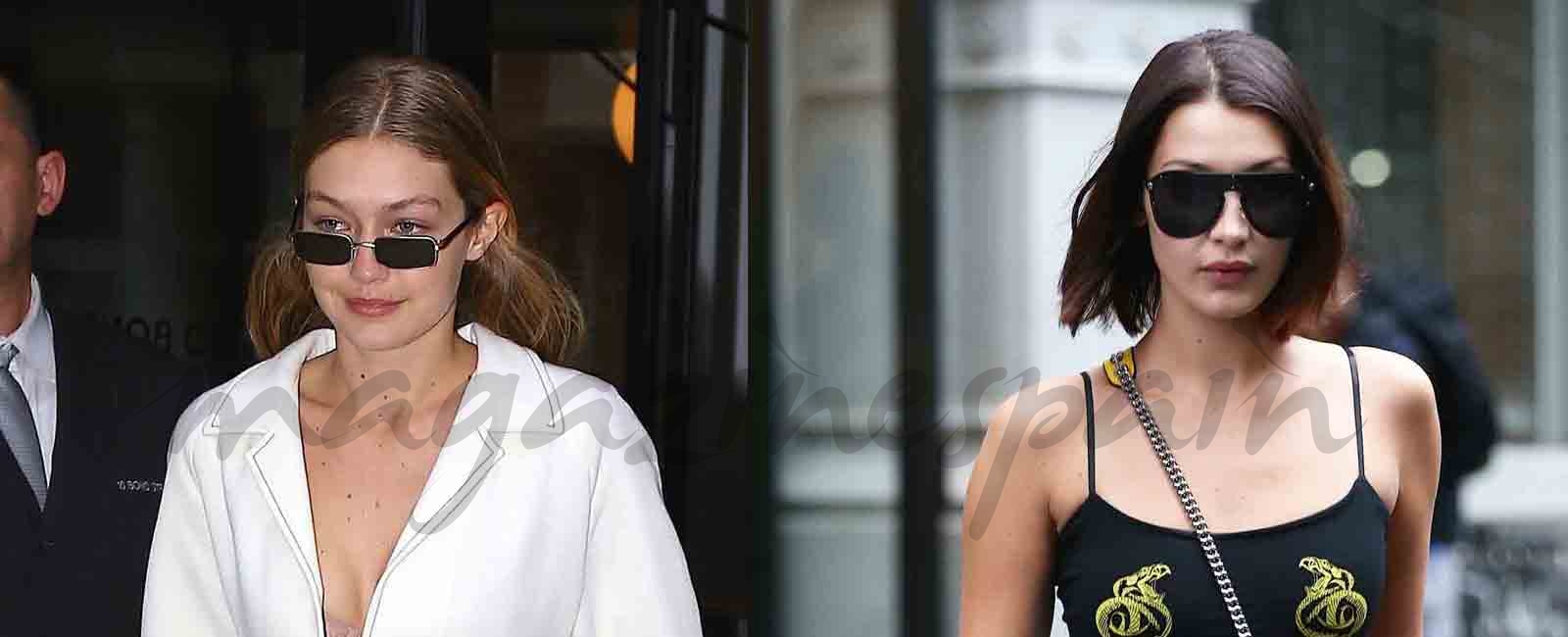 Gigi Hadid y Bella Hadid estilo en blanco y negro